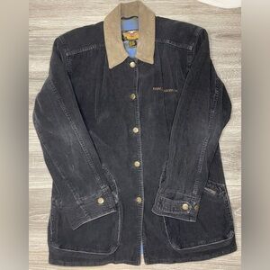 Harley Davidson Mens Suede Jacket Button Up  Embroidered Logo SZ M